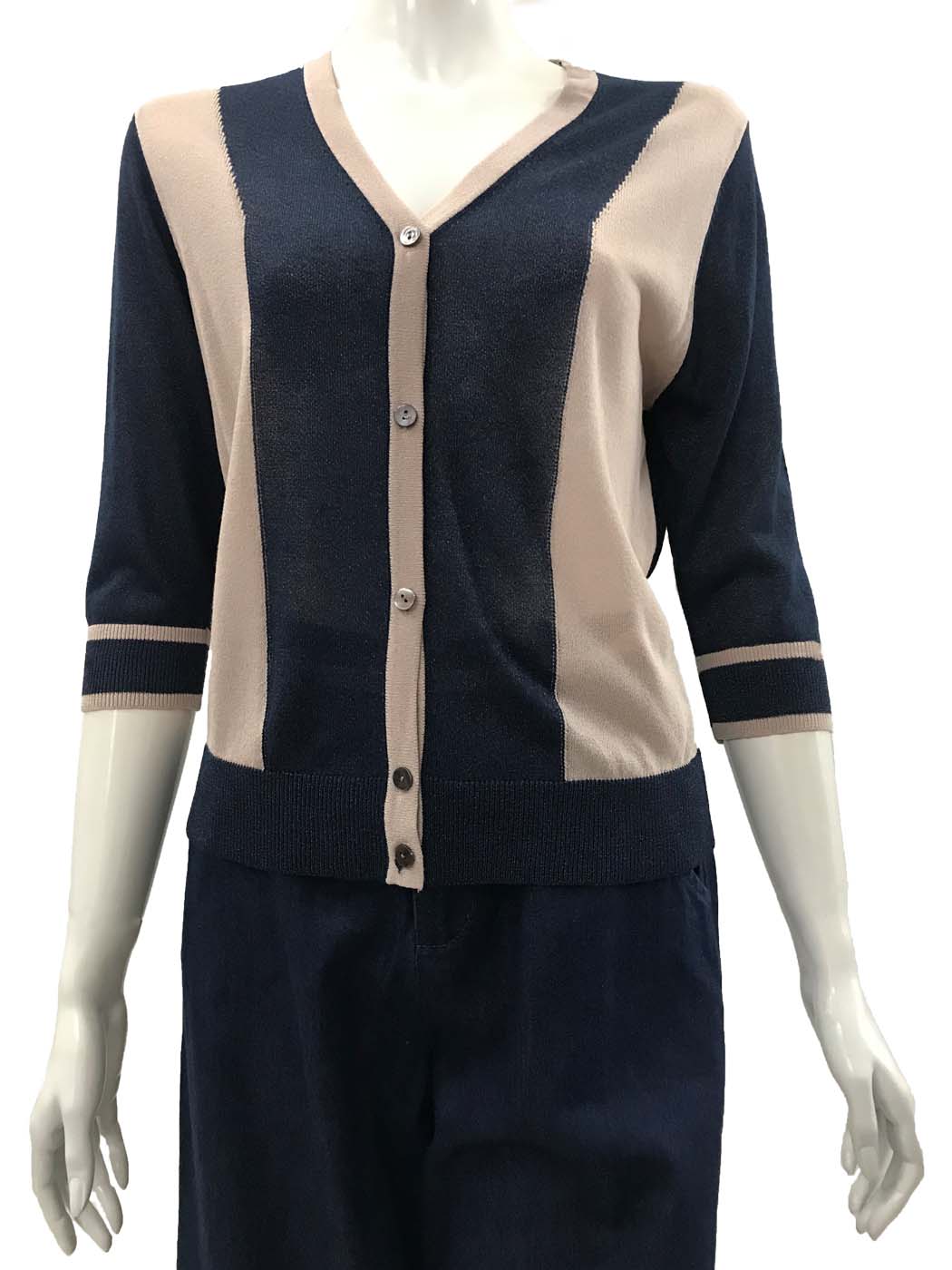 Joan Sports Color block Knitted Cardigan