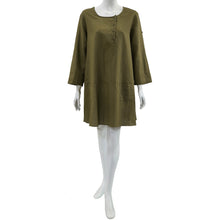 Load image into Gallery viewer, Anne Kelly Linen Roll Tab Sleeves Dress
