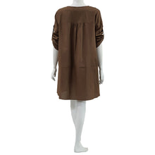 Load image into Gallery viewer, Anne Kelly Linen Roll Tab Sleeves Dress
