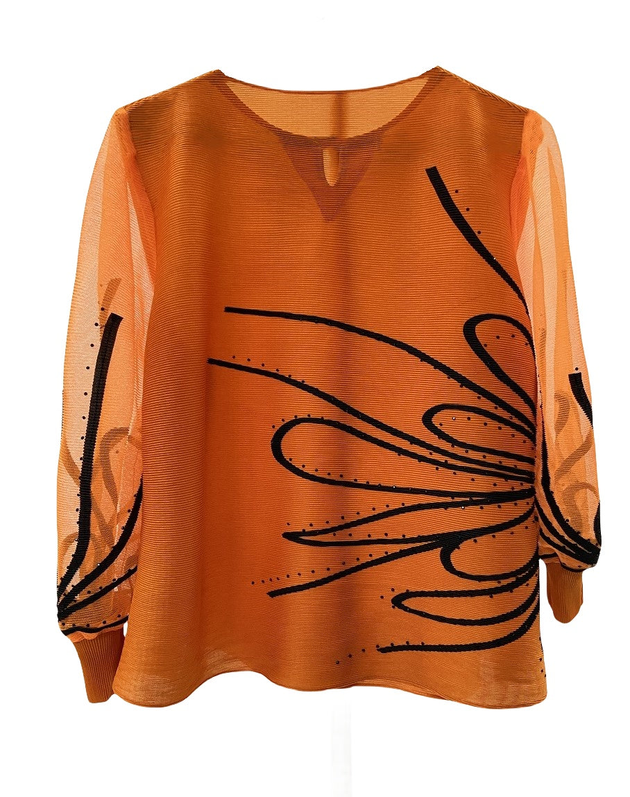 Co.lette Pleated blouse with Big flower print