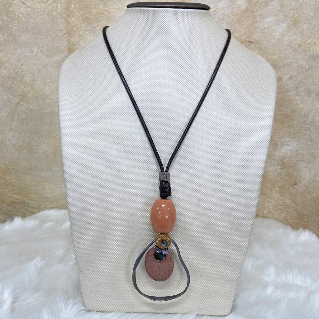 Colored Stones Long Necklace