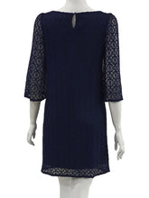 Load image into Gallery viewer, Joan Allen Lace Overlay Shift Dress

