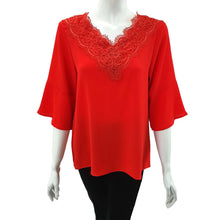 Load image into Gallery viewer, Joan Allen Lace V Neck Blouse
