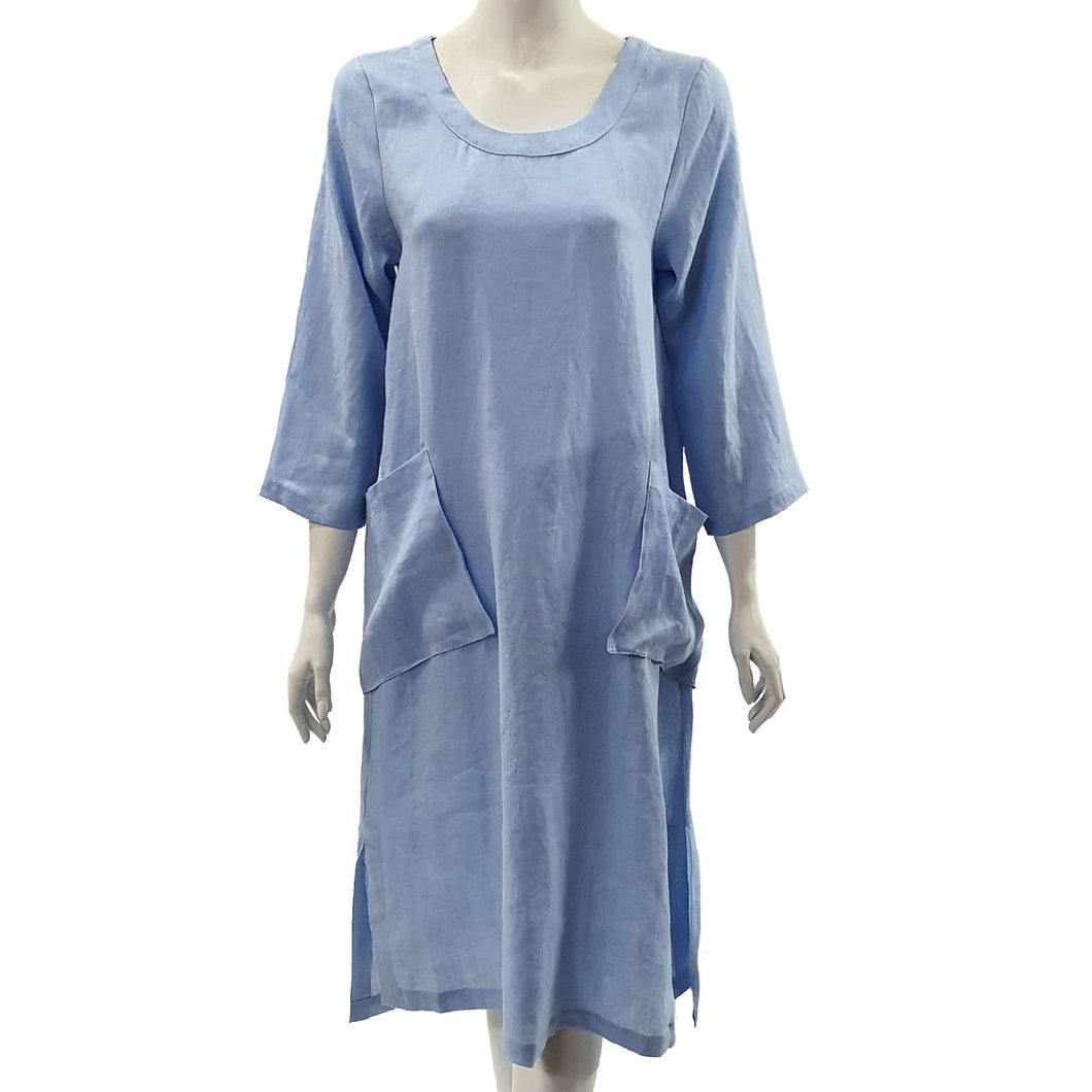 Anne Kelly Linen Front Pocket Dress