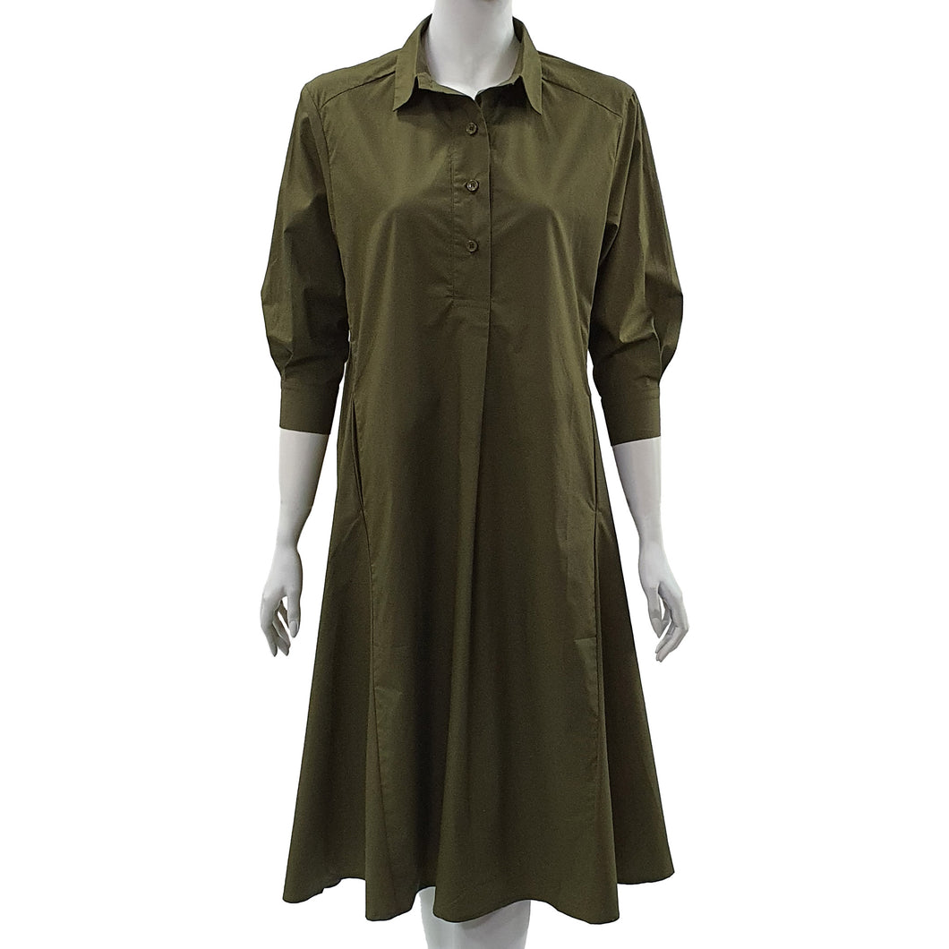 Anne Kelly Half-button Placket Shirt Dress