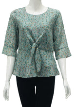 Load image into Gallery viewer, Arthur Yen Tie Front Flare Sleeve Blouse

